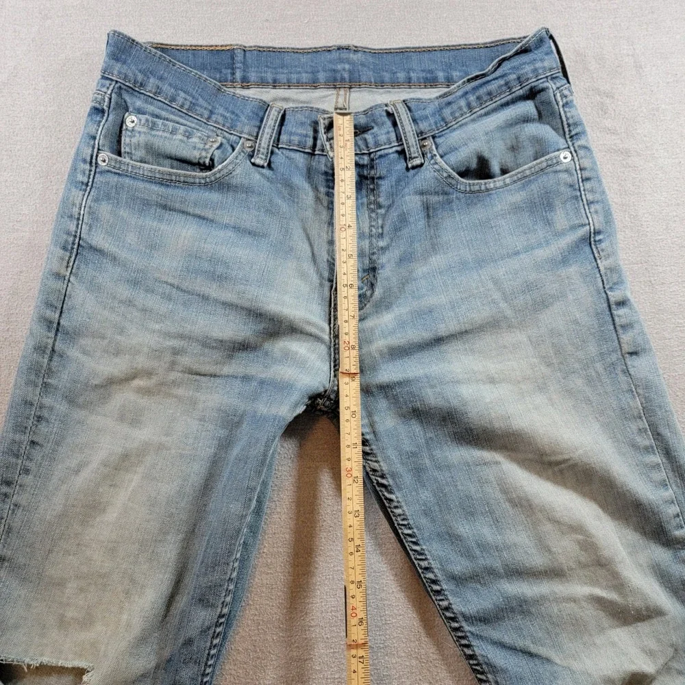 Levi 511 Slim Jeans Mens 32x32 Blue Good Distressed Light Wash Stretch Denim